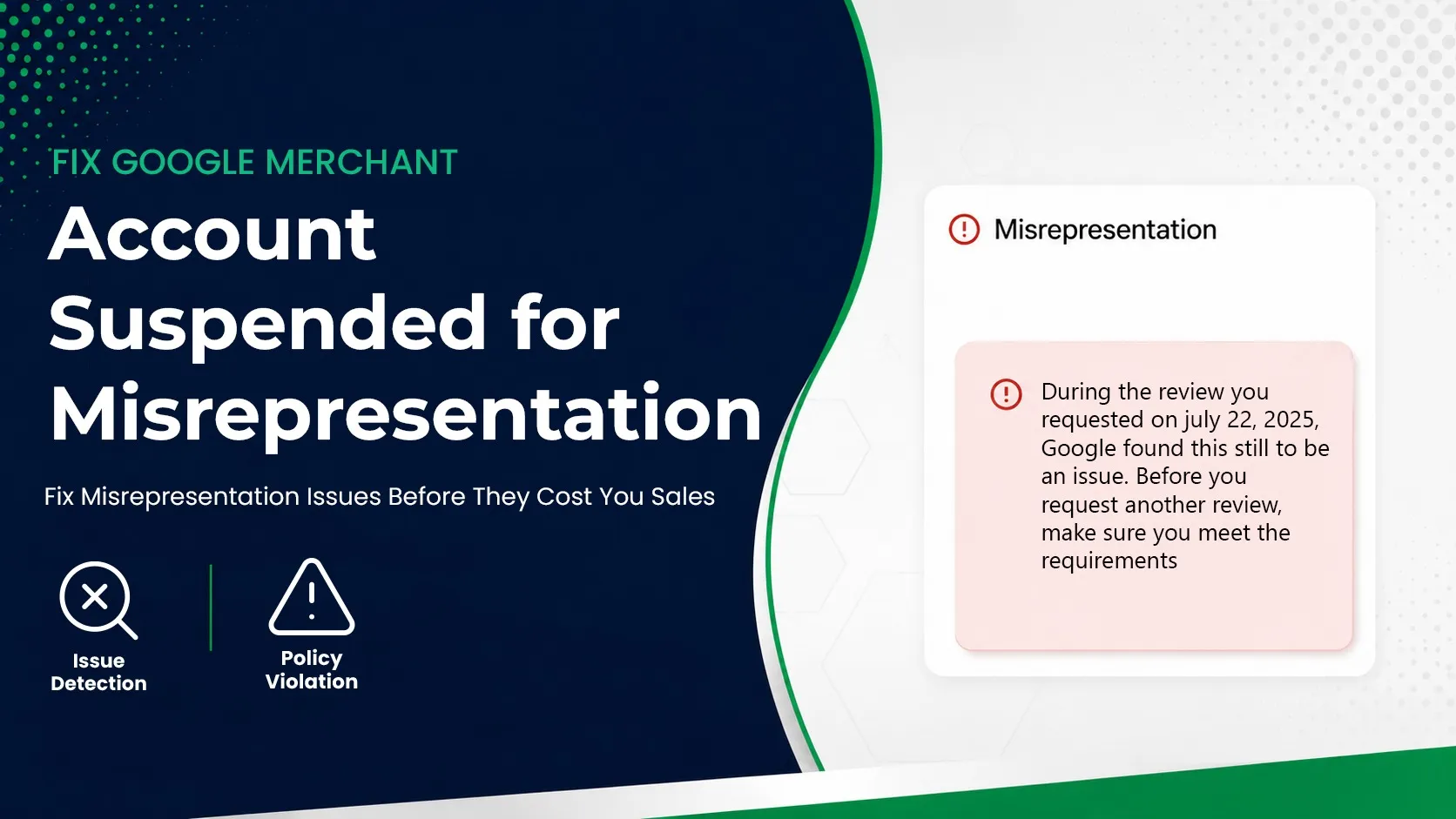 Fix Google Merchant Account Suspended for Misrepresentation